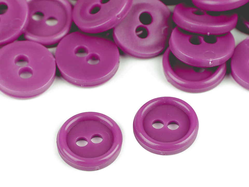 Boutons de chemise en plastique, 2 trous, taille 18'