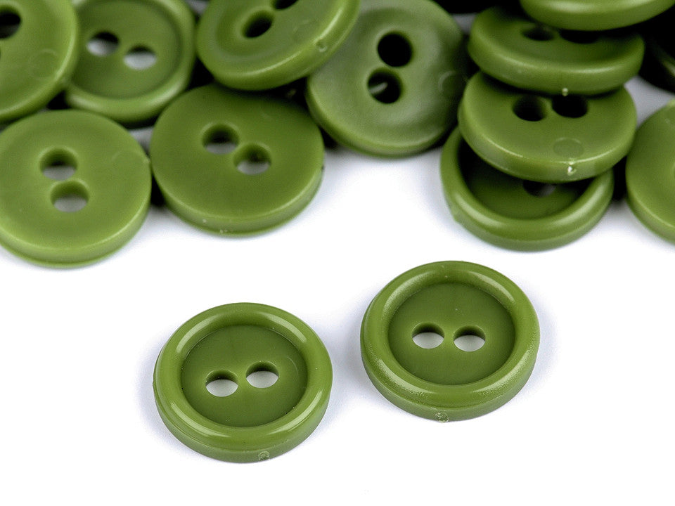 Boutons de chemise en plastique, 2 trous, taille 18'