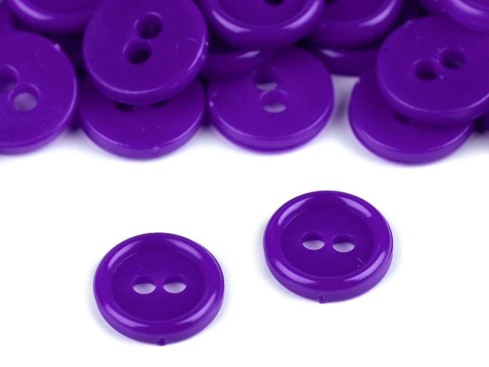 Boutons de chemise en plastique, 2 trous, taille 18'