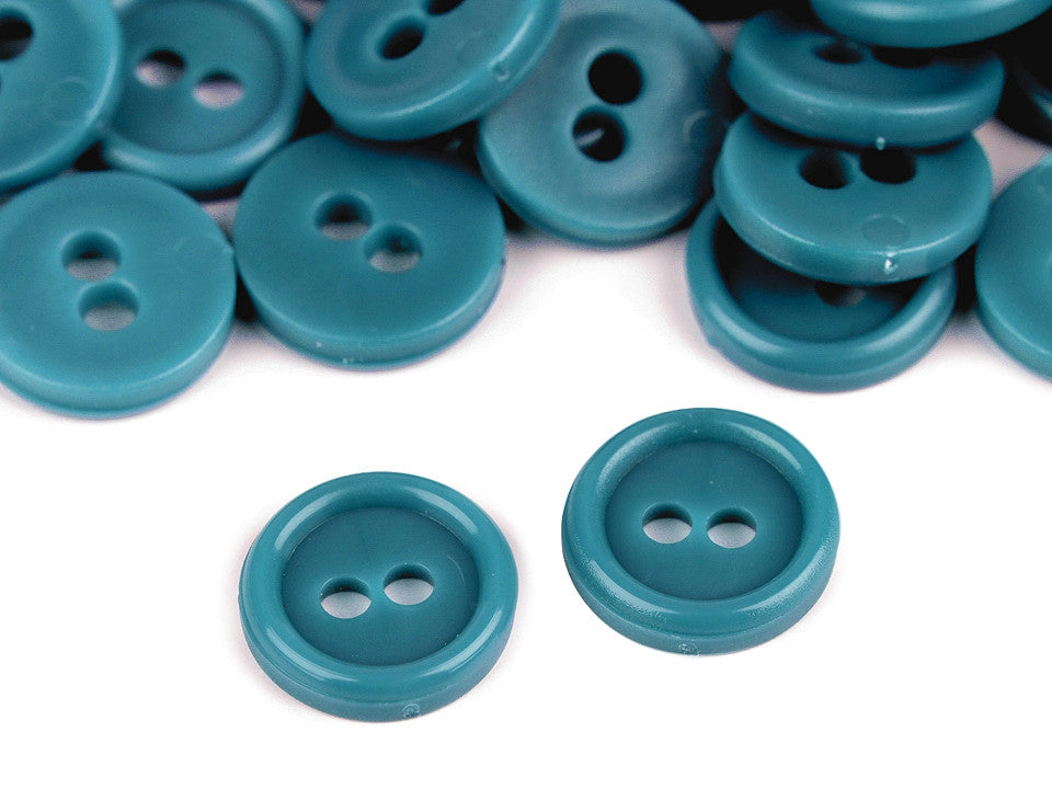 Boutons de chemise en plastique, 2 trous, taille 18'
