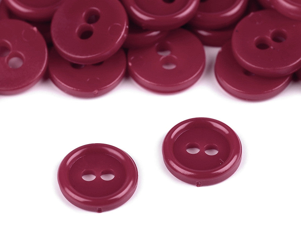 Boutons de chemise en plastique, 2 trous, taille 18'
