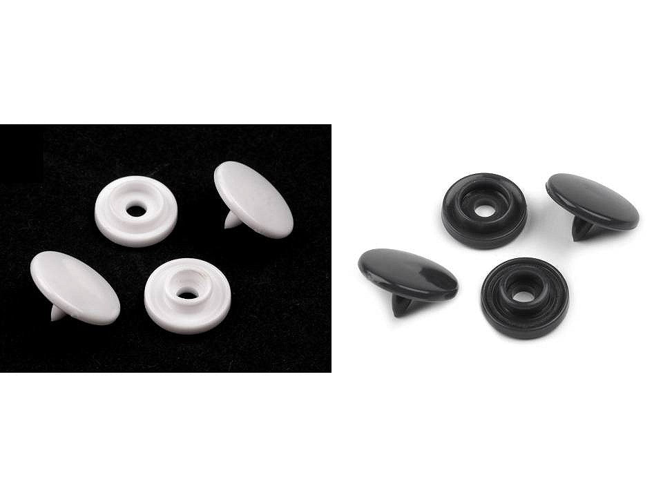 Mini boutons pression en plastique, taille 16' - 50set