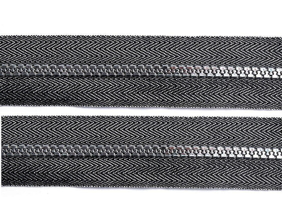 Fermeture éclair continue en plastique n°5, dorée et argentée