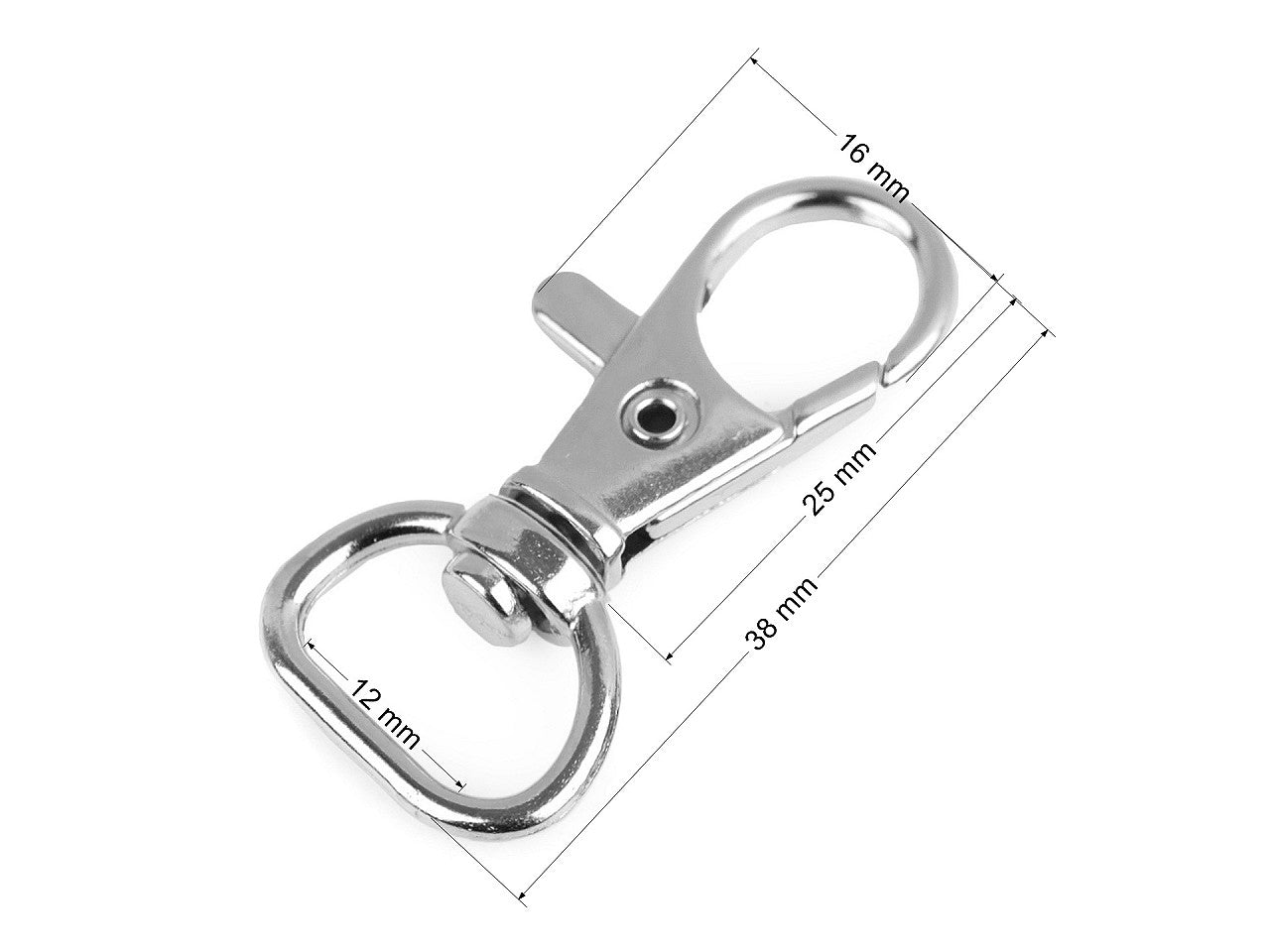 Mousqueton métallique pour sangle de 12 mm