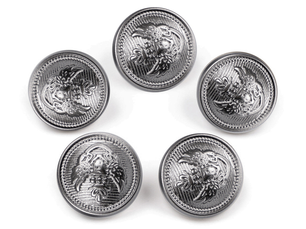 Bouton en plastique décoré, tailles 26', 34', 40'