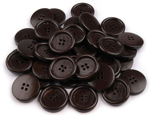 Bouton en bois, taille 40', 4 trous