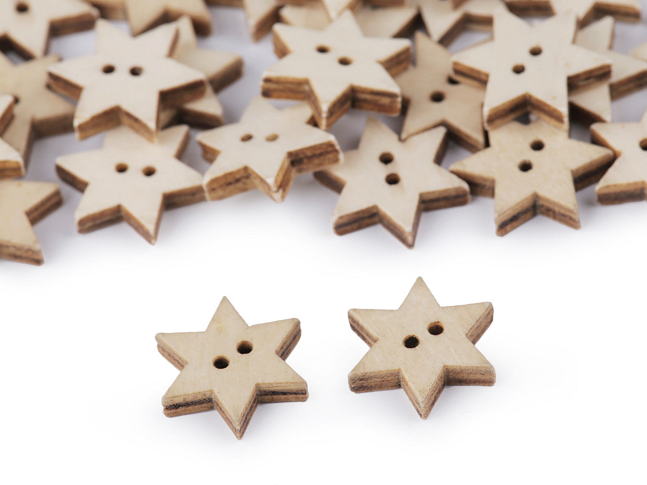 Bouton décoratif en bois, Étoile