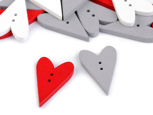 Bouton décoratif en bois, Cœur