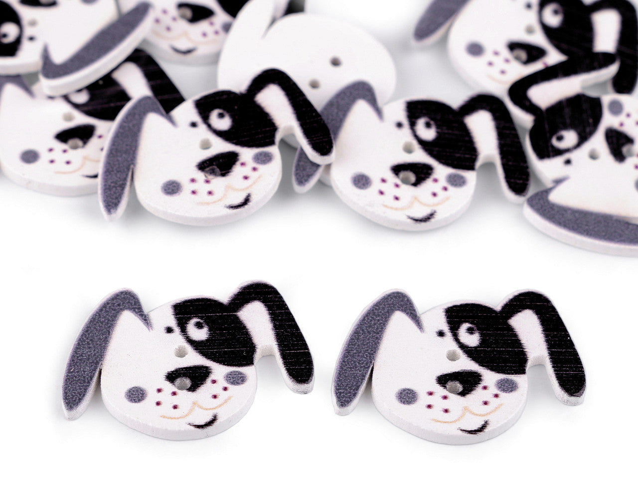 Boutons décoratifs Animaux en bois - chien, hérisson, tigre