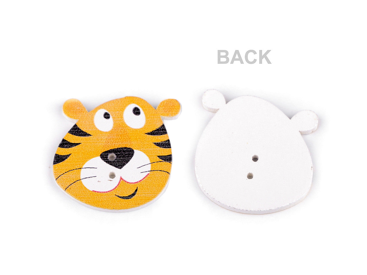 Boutons décoratifs Animaux en bois - chien, hérisson, tigre