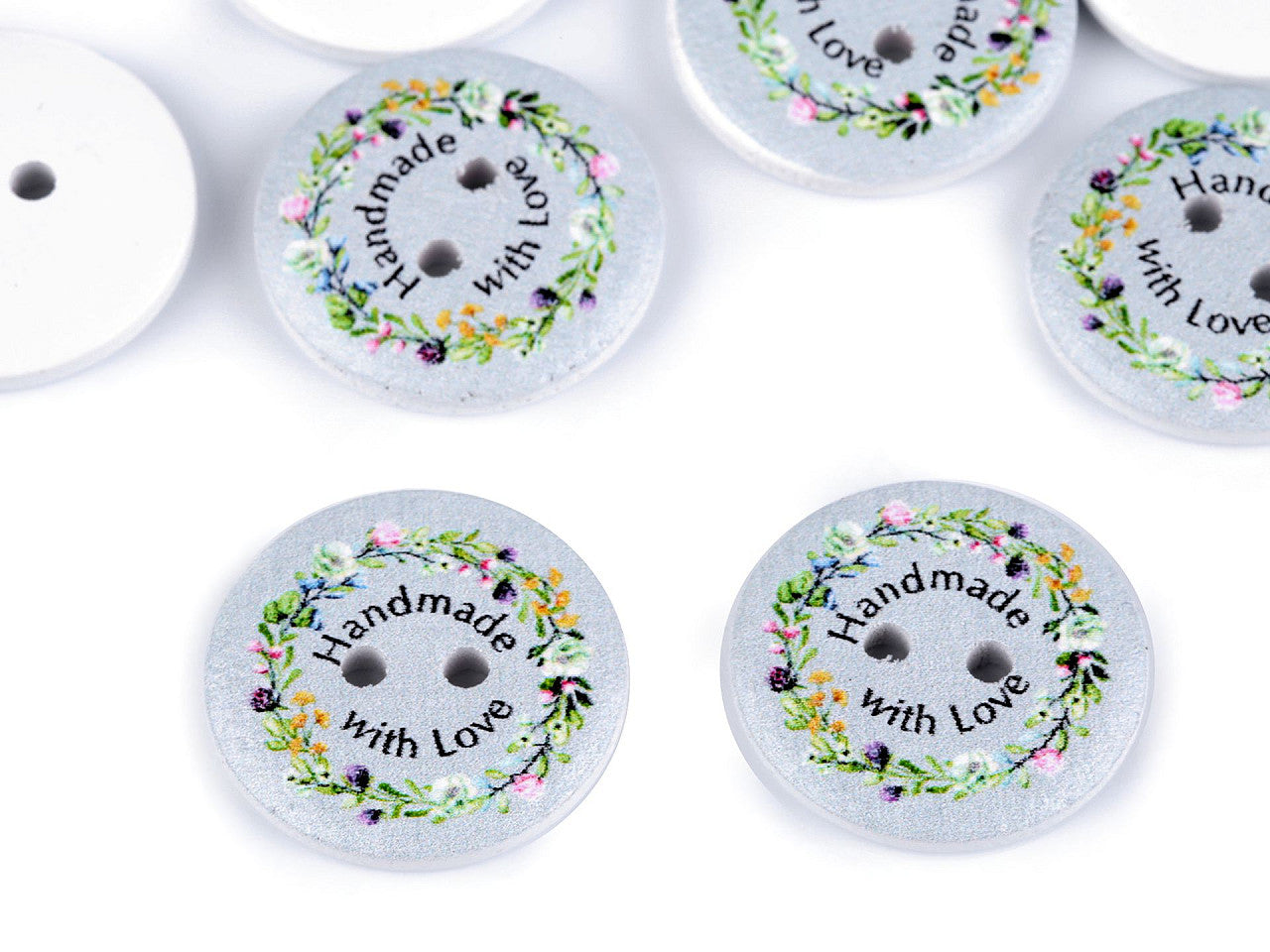 Bouton décoratif en bois « Made with love »