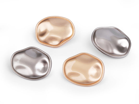 Bouton métallique avec forme unique/irrégulière, taille 46' - 20pc