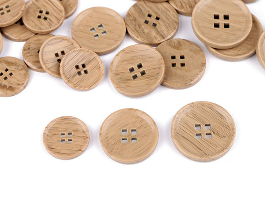 Bouton imitation bois, taille 32', 40', 44'