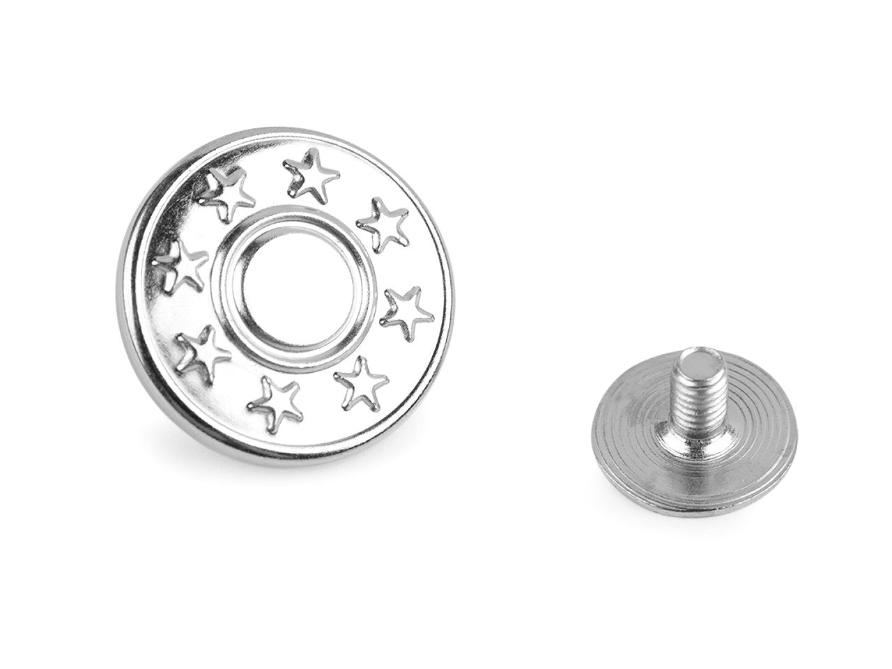 Bouton de jean métallique avec vis, taille 26'