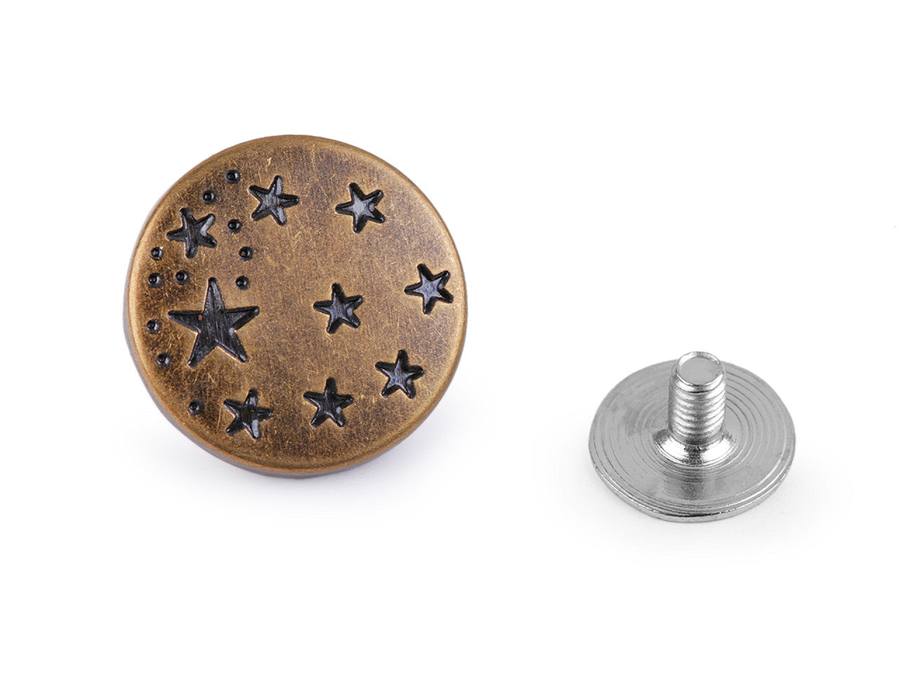 Bouton de jean métallique avec vis, taille 26'