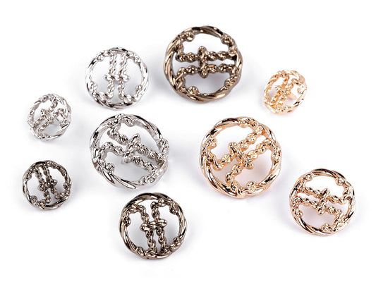 Bouton métallique, taille 24' ; 32' ; 38'