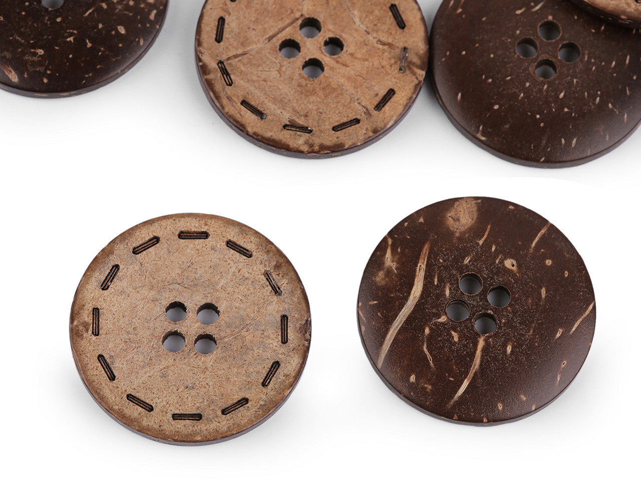 Bouton double face en noix de coco, taille 24', 28', 36', 40', 48'