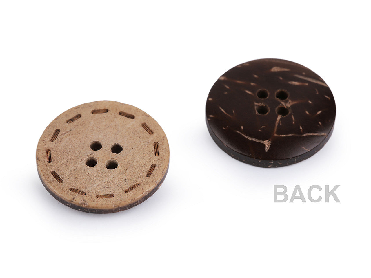 Bouton double face en noix de coco, taille 24', 28', 36', 40', 48'
