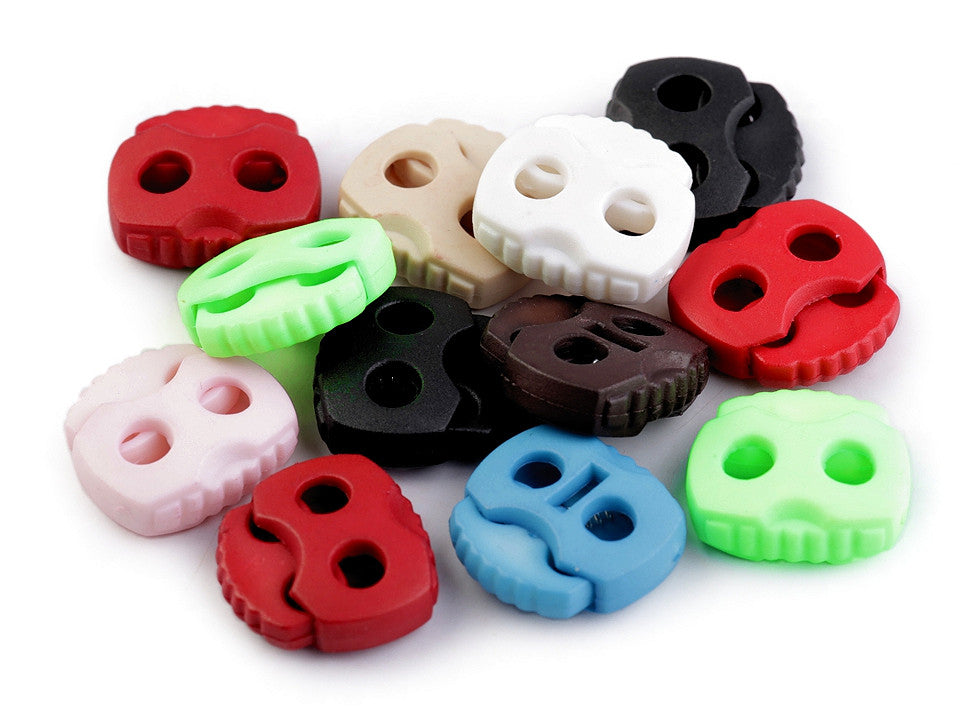 Butée de verrouillage pour cordon à 2 trous, 20 x 20 mm