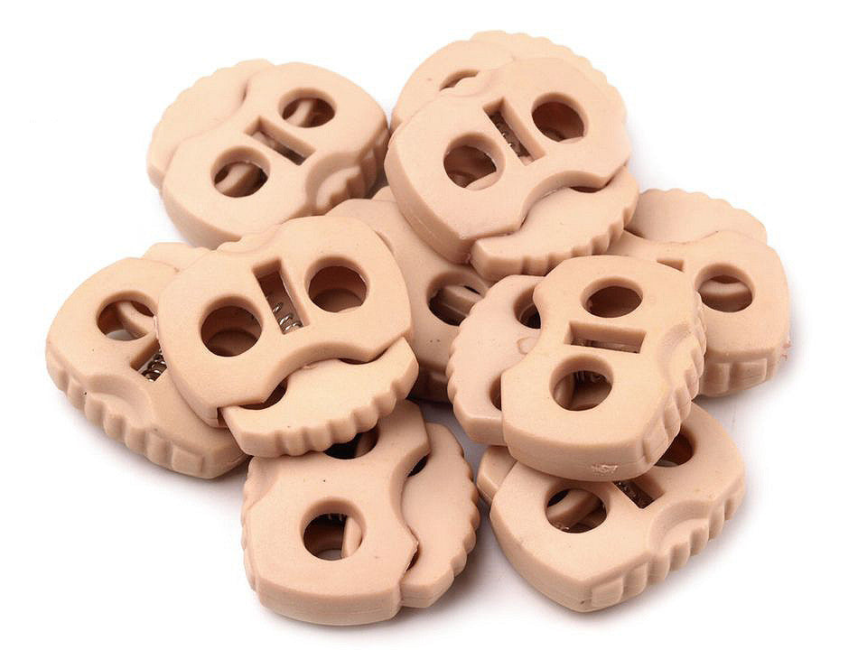 Butée de verrouillage pour cordon à 2 trous, 20 x 20 mm