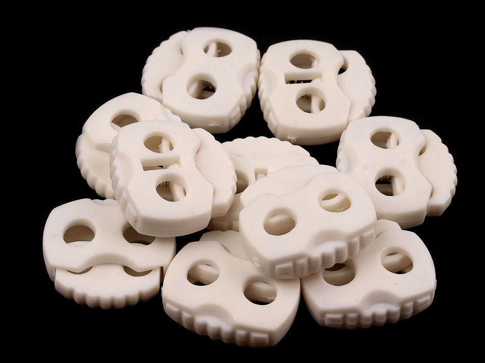 Butée de verrouillage pour cordon à 2 trous, 20 x 20 mm