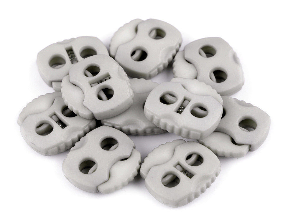 Butée de verrouillage pour cordon à 2 trous, 20 x 20 mm