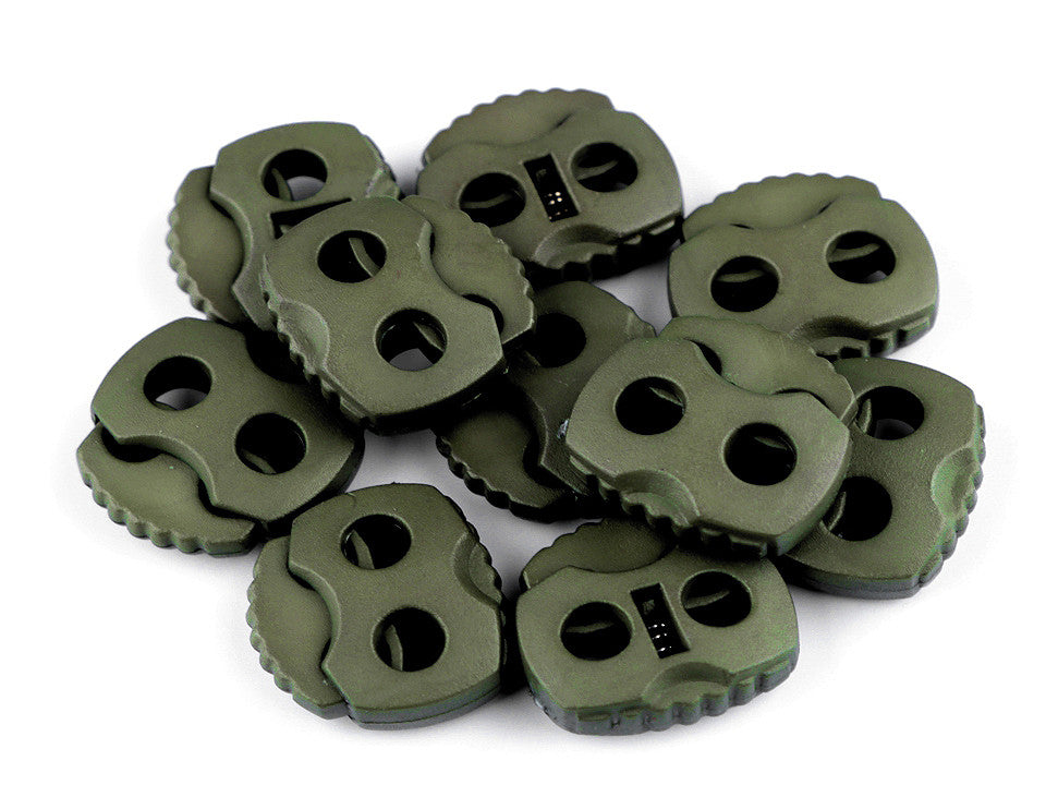 Butée de verrouillage pour cordon à 2 trous, 20 x 20 mm