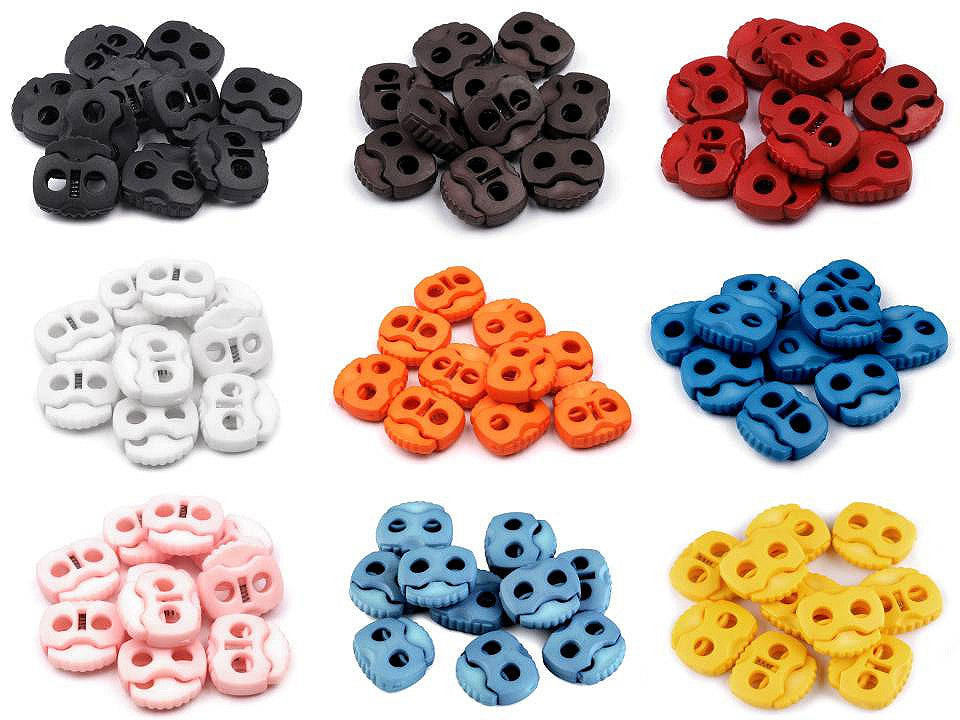 Butée de verrouillage pour cordon à 2 trous, 20 x 20 mm