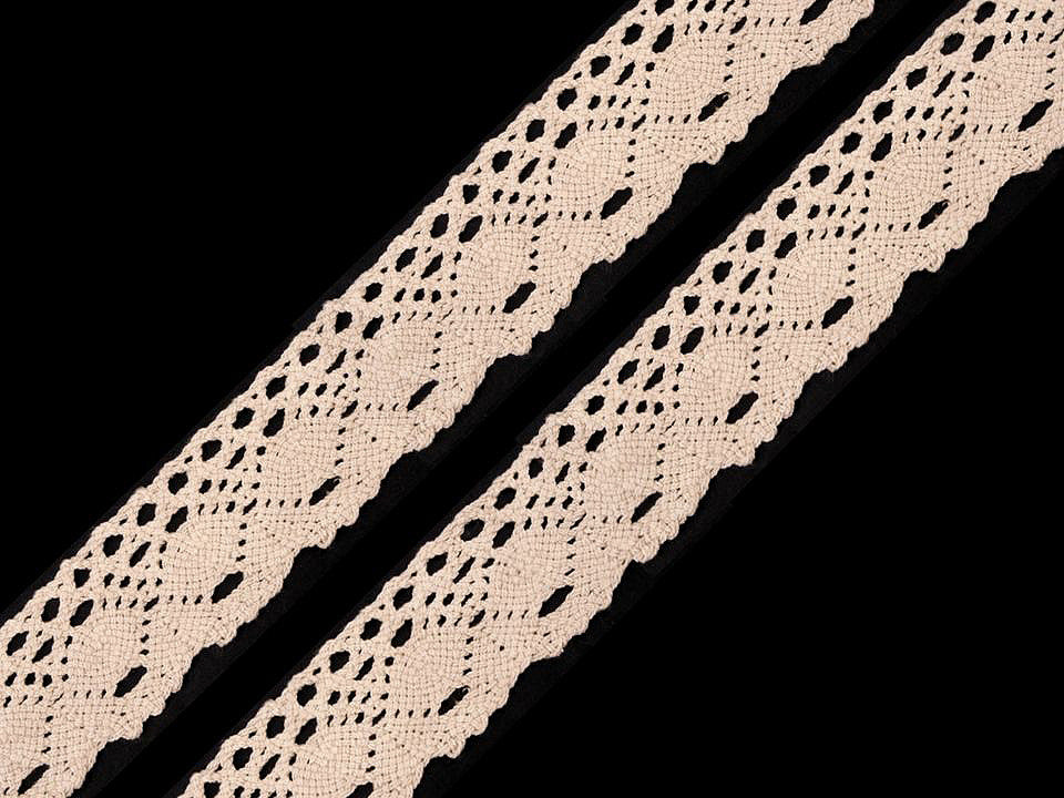Liseré de dentelle en coton, largeur 35 mm