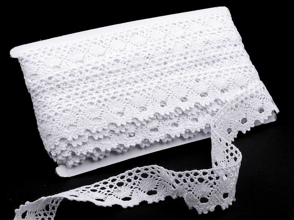 Liseré de dentelle en coton, largeur 35 mm