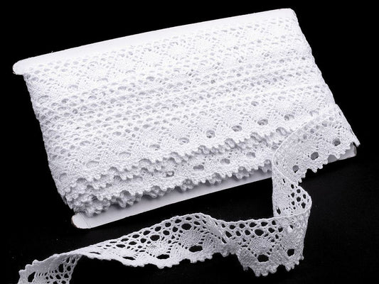 Liseré de dentelle en coton, largeur 35 mm