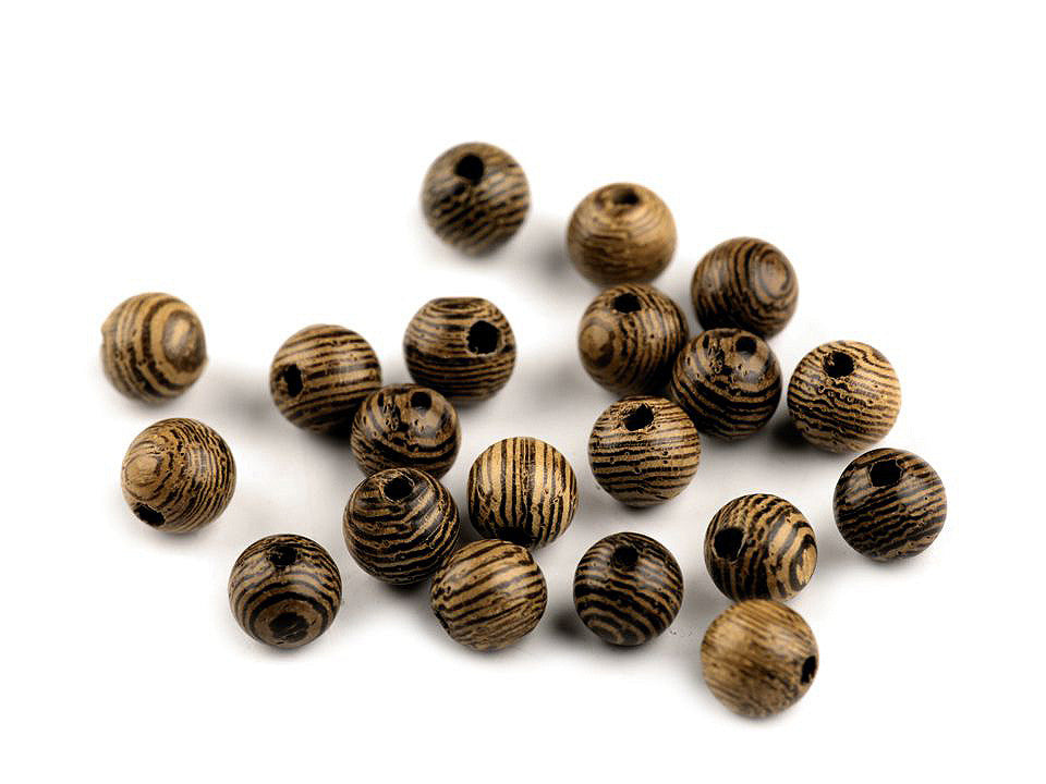 Perles en bois, Ø 6 mm - 30pc