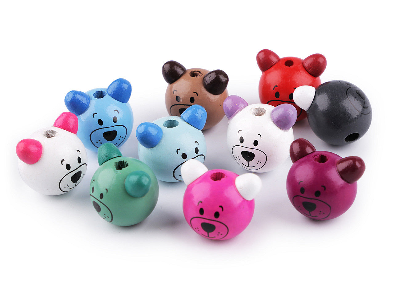 Perle en bois Tête d’ours, Ø 24 mm