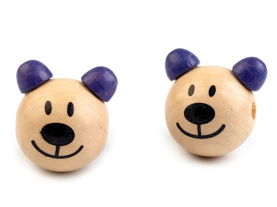 Perle en bois Tête d’ours, Ø 24 mm