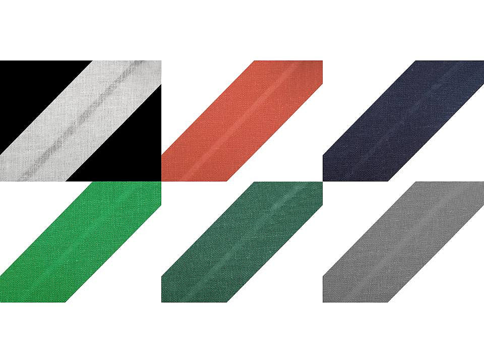 Biais simple en coton,largeur 20 mm - 25m