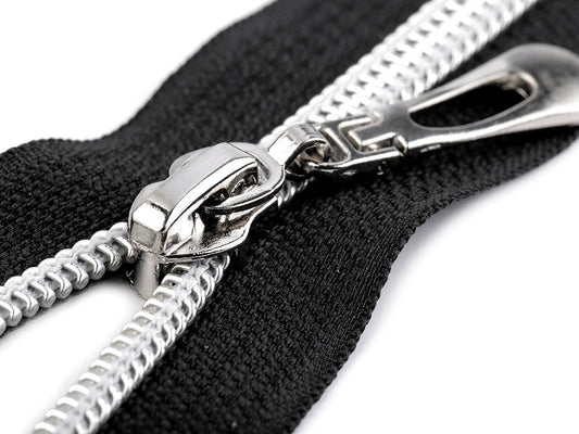 FAG en nylon avec dents argentées, No 7, longueur 60 cm