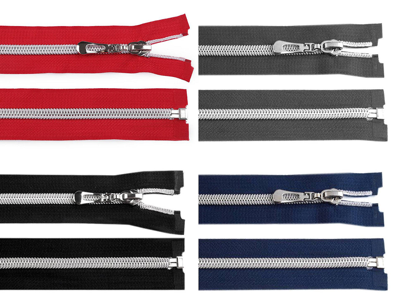 FAG en nylon avec dents argentées, No 7, longueur 60 cm