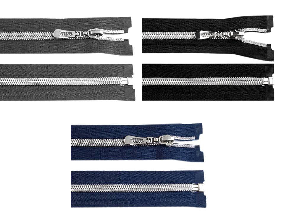 FAG en nylon avec dents argentées, No 7, longueur 80 cm