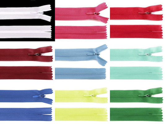 Fermeture à glissière invisible en nylon No 3, longueur 50 cm, Dederon