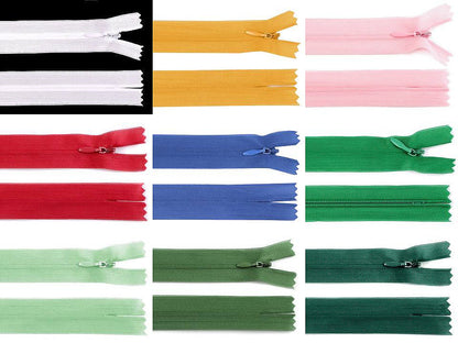 Fermeture à glissière invisible en nylon No 3, longueur 40 cm, Dederon