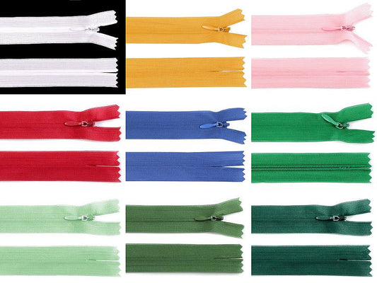 Fermeture à glissière invisible en nylon No 3, longueur 40 cm, Dederon