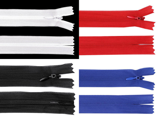 Fermeture à glissière invisible en nylon No 3, longueur 65 cm, Dederon