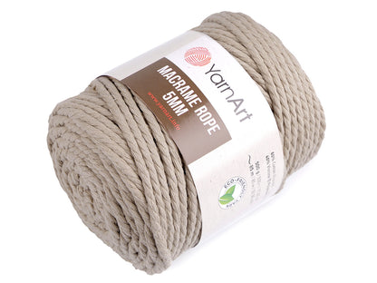 Corde Macramé pour tricot, 5 mm, 500 g torsadée