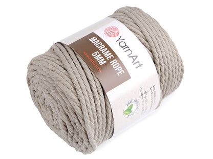 Corde Macramé pour tricot, 5 mm, 500 g torsadée