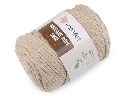Corde Macramé pour tricot, 5 mm, 500 g torsadée