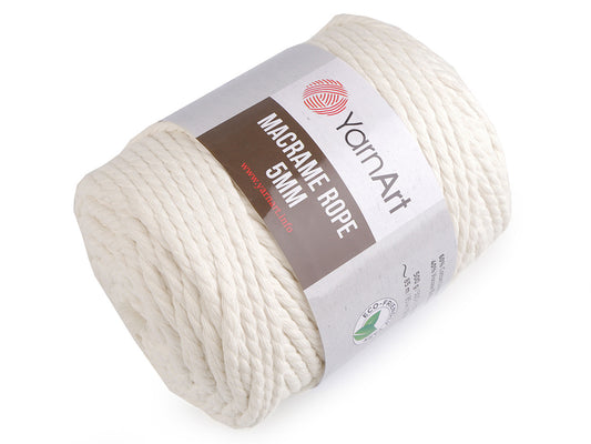Corde Macramé pour tricot, 5 mm, 500 g torsadée