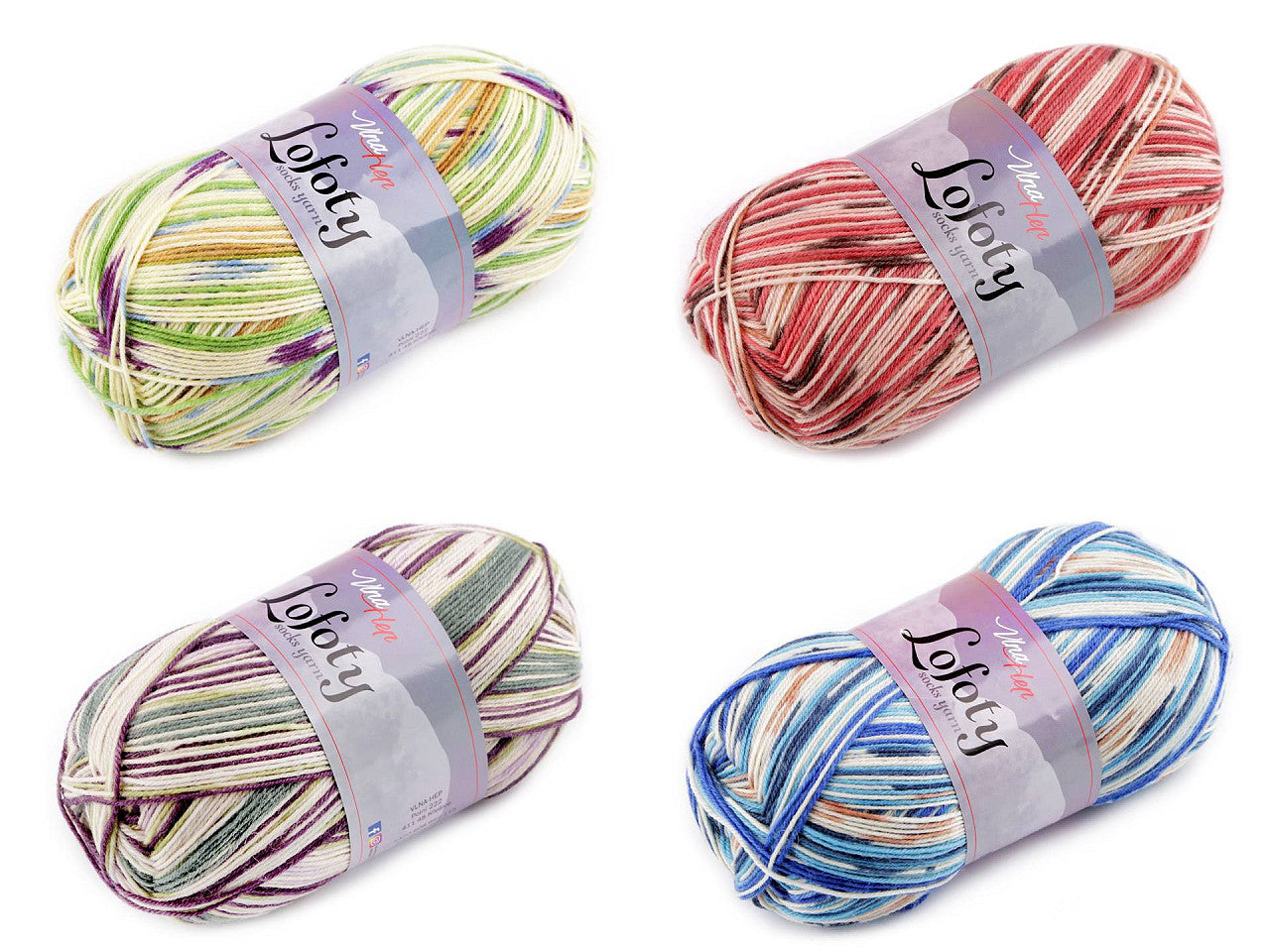 Fil à tricoter auto-motifs Lofoty pour chaussettes, 100 g