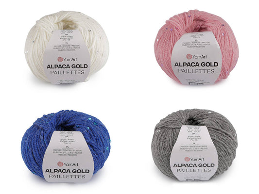 Laine Alpaca Gold avec sequins, 50 g YARNART
