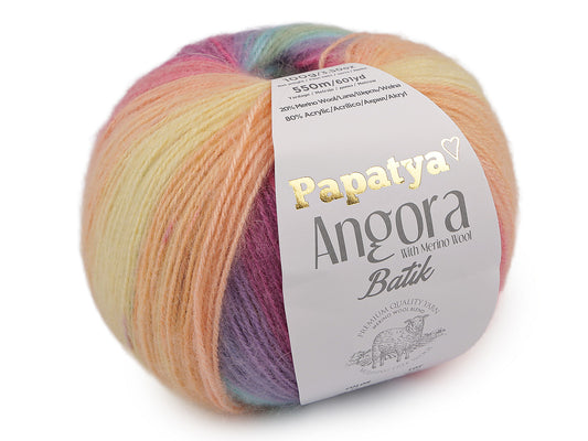 Pelote de laine Papatya Angora Batik, 100 g - 1pc