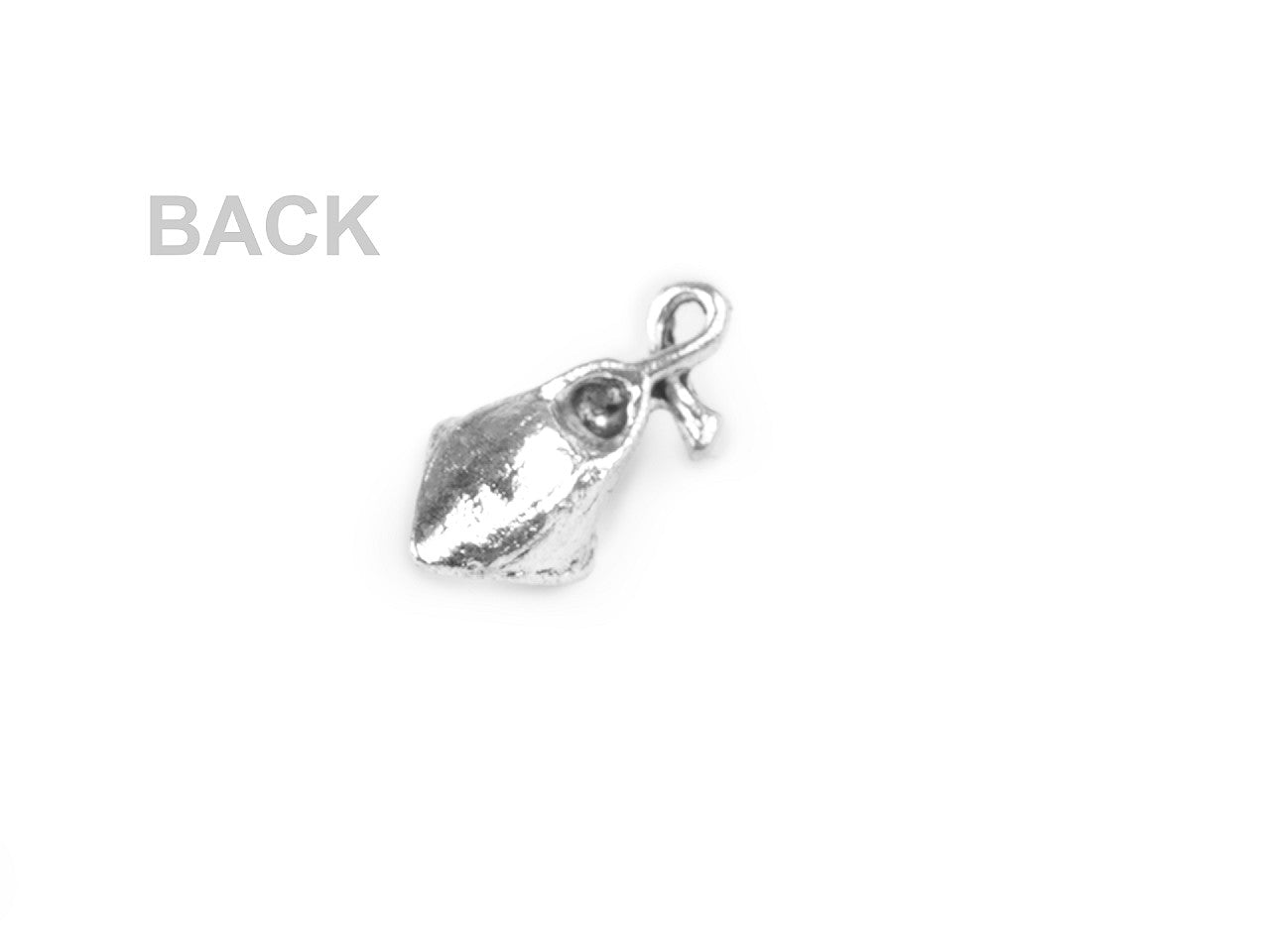 Breloque/Tirette de fermeture Éclair métallique - fleur avec perle 3D, 9 x 18 mm - 5pc